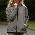 thumbnail image 2 of Zpanxa Winter Jackets for Women Waterproof Zip Up Rain Jacket Long Sleeve Windbreaker Solid Color with Pockets Lightweight Outdoor Casual, 2 of 8