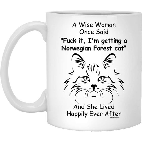 Funny Norwegian Forest Cat Gift For Kitten Mom Christmas 2022 Gifts White Coffee Mug White 11oz
