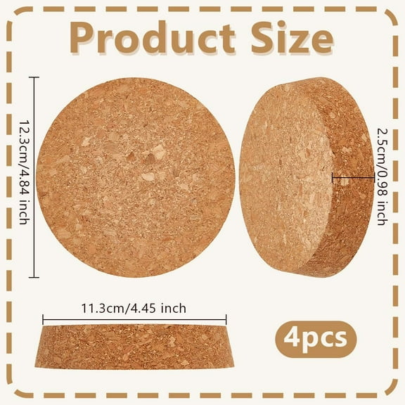 Cork 4Pcs Large Cork Stoppers Cork Bottle Stoppers 4.5-4.8 Inch Tapered Cork Plugs Cork Canning Jar Lids Wood Tapered Cork Plugs Wooden Tapered Cork Stopper for Kitchen Wedding Favor Canning