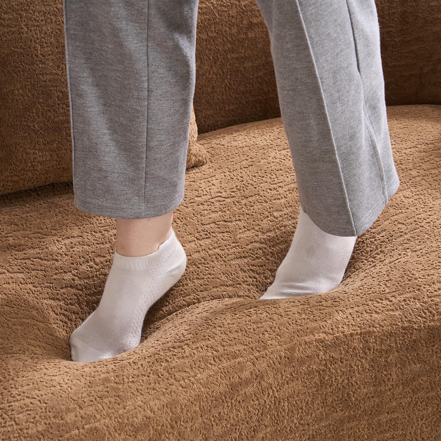 Demi Bonn 110"L Modular Sectional Sofa with Full Compression Sponge, Curved Design, High-Density Chenille Sleeper Couch for Living Room, 800 lbs Capacity, Beige