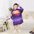 thumbnail image 6 of FORMRS Wearable Blanket Hoodie with Sleeves for Kids Cozy Flannel Sweatshirt, Pink Digital Art, 6 of 7
