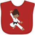 thumbnail image 3 of Inktastic African American Girl, Black Belt, Karate Girl Girls Baby Bib, 3 of 4