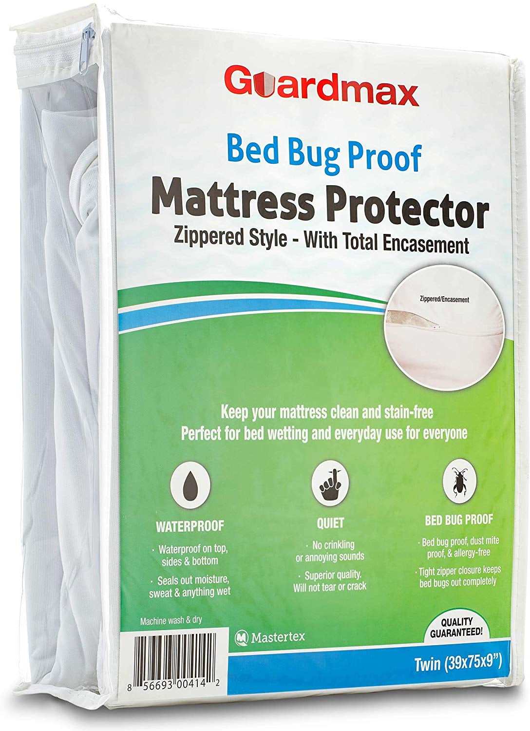 Guardmax Bed Bug Mattress Protector Cover Zippered Waterproof Encasement Twin Walmart Com Walmart Com