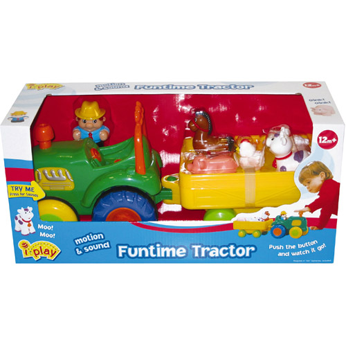 kiddieland old macdonald farm tractor & trailer set