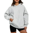 thumbnail image 5 of WTOBBY Women's Colorblock Sweatshirt Long Sleeve Casual Comfortable Loose Lightweight Pullover with LEMONADE Letter Print, Lightweight and Breathable for Everyday Use,Gray L, 5 of 5
