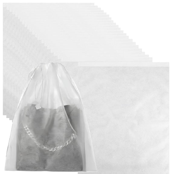 50 Pcs Dust Cover Bag for Handbags, TGY 12.6 x 18.9 inch Drawstring Travel Shoe Bags for Packing, Non-Woven Storage Bag for Purses Shoes Boots Clothes Home Travel