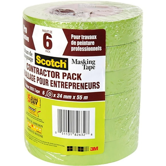 3M 2055PCW-24CP 24mm x 55m Ruban de masquage vert (6pk)