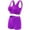 Purple 21002, variant on Womens Sports Bra Boy Shorts Sets Bra and Underwear Stretch Boxer Briefs Workout Yoga 2 Pieces Set