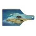 thumbnail image 2 of Mystic Cutting Board, Surreal Landscape over Clouds with Tree Horse and Flying Clocks Birds Illusion Art, Tempered Glass Cutting and Serving Board, Wine Bottle Shape, Multicolor, by Ambesonne, 2 of 5