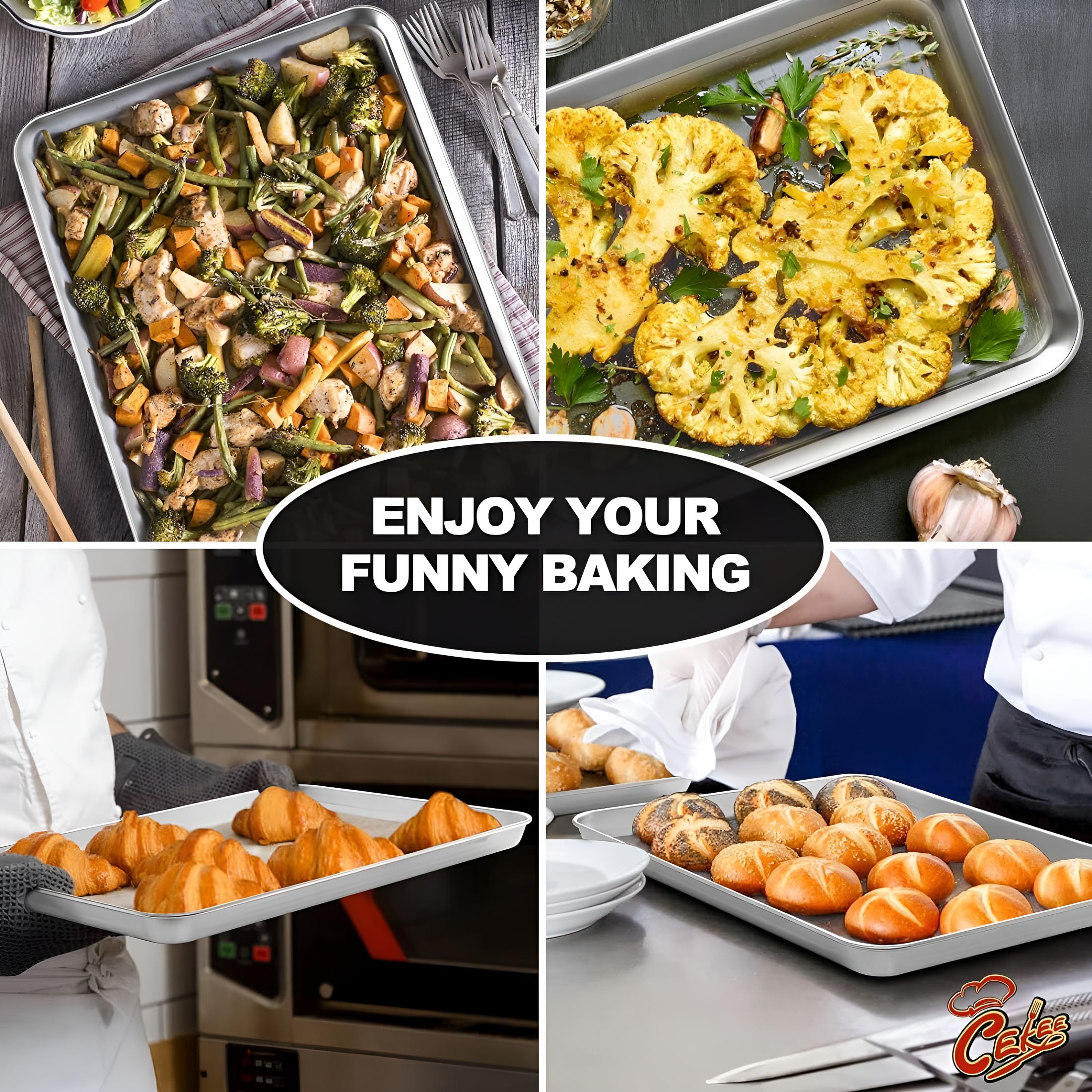 ACDANC 2026 New Quarter Sheet Pan Set of 2,Stainless Steel Cookie Sheets Set Baking Sheet Pan Toaster Oven Tray,Size 12 × 9.44 × 0.98 Inch,Non Toxic&Heavy Duty&Mirror Finish&Rust Free&Easy Clean
