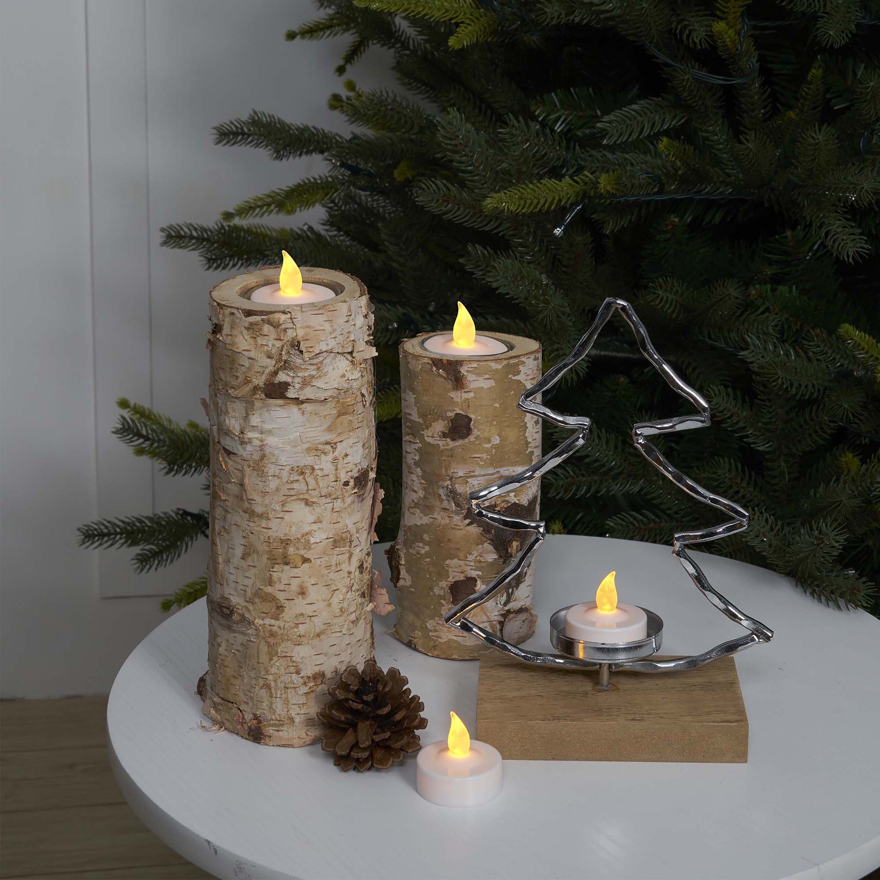 Indoor Battery-Operated LED Tealight Candles, White, 6 Count, by Holiday Time