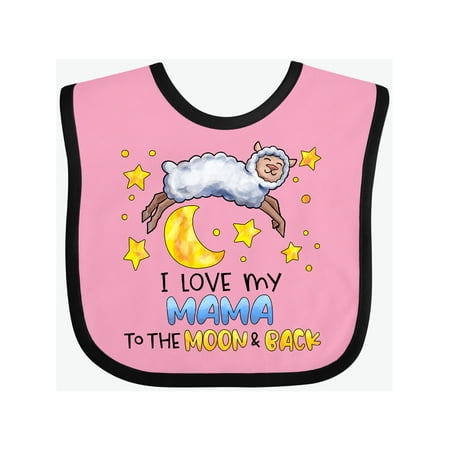 

Inktastic I Love my Mama to the Moon and Back Cute Sheep Gift Baby Boy or Baby Girl Bib