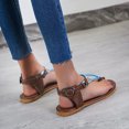thumbnail image 4 of Sandalias de mujer, zapatos frescos de verano, zapatos de playa, sandalias de pellizco de estilo romano de tacón plano Wmkox8yii  shjk2008, 4 of 9