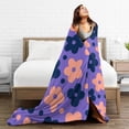thumbnail image 5 of ZICANCN Throw Blanket Purple Cartoon Floret , Couch Ultra Soft Micro Fleece Sofa Bed Camping Travel Blanket for Adults, 60"x50", 5 of 8