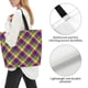 thumbnail image 3 of Fotbe Mardi Gras Plaid Bolsa Tote Estética de Lona con Estampado para Mujer - Bolsa Reutilizable de Hombro Casual para Vacaciones, Compras, Trabajo y Gimnasio, 3 of 8