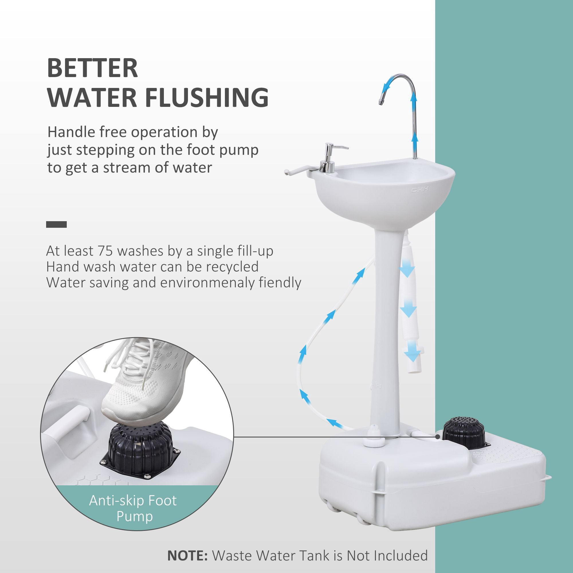 Portable Hand Wash Sink 20 45 Gallon Camping w Towel Holder Soap Dispenser