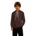 thumbnail image 2 of Teen Boys' Costumes Long Sleeve Boys Medieval Shirt Pirate Costume Kids Dress up Clothes Boy Halloween Costumes 11-12 Years, 2 of 5