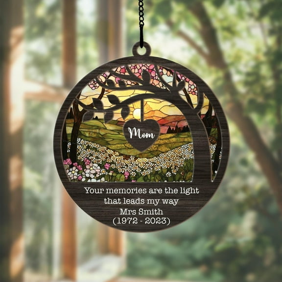 Personalized Memorial Sun Catcher, Sympathy Gift, Loss Of Mom, Sympathy Gift, Memorial Suncatcher, Dad in Heaven, Memorial Ornament Gift