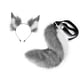 thumbnail image 3 of Diadema con orejas y cola, ideal como regalo para fiestas de graduación o Halloween. Gris blanco, 3 of 9