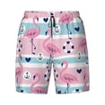 thumbnail image 4 of Lsque Mens Swim Trunks Pink Striped Flamingo Pattern - Bathing Suit Compression Liner - Beach Swim Shorts Swimwear - (S-3XL) - Stretch Quick Dry -X-Large, 4 of 9