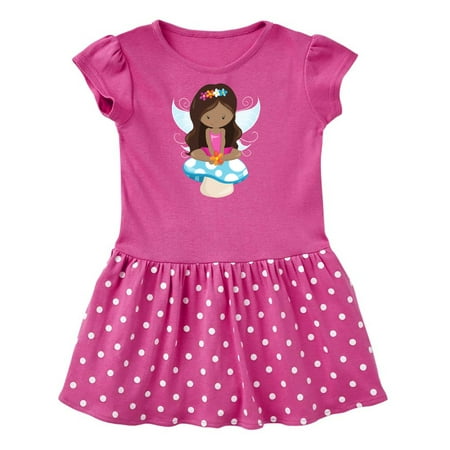 

Inktastic African American Fairy Fairy Sitting On Mushroom Gift Toddler Girl Dress