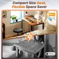 thumbnail image 3 of Folding Desk for Small Spaces  Inch Foldable Computer Table  for Home Office  Study  Bedroom  Dorm  Space Saving  Small Writing Work Office Computer Desk  Easy to Fold  Rustic, 3 of 9