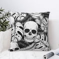 thumbnail image 4 of Yiaed Skull and palm leaves Print Pillow Covers Super Soft Decorative Square Throw Pillow Covers Case Cushion Covers for Sofa Couch Bedroom Car Decor（No pillow core）-26"x26", 4 of 7
