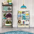 thumbnail image 4 of aboxoo Metal Kids Grey Bookshelf Large Freestanding for Children Room 32 in Toy Organizer Large Stable Bookcase Bookstore Library Book Unit Storage Kids Bed Living Room, 4 of 8