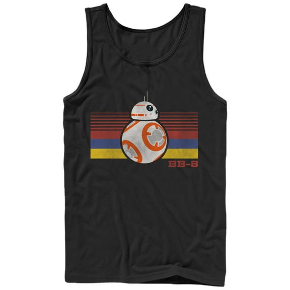 Men's Star Wars The Force Awakens BB-8 Retro Stripes Tank Top Black X Large