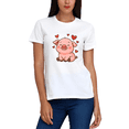 thumbnail image 2 of Playera Blanca Camiseta Unisex Puerquito Rosa Corazones, 2 of 4
