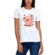 thumbnail image 2 of Playera Blanca Camiseta Unisex Puerquito Rosa Corazones, 2 of 4