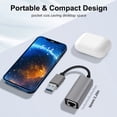 thumbnail image 4 of USB to Ethernet Adapter, 1000Mbps Plug and Play Ethernet Adapter with USB 3.0, Driver Free, RJ45 LAN Network Dongle Compatible with Switch, Laptop, PC, MacBook, Windows, 4 of 8