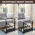 thumbnail image 3 of Adjustable Table Student Computer Desk Portable Home Office Furniture Small Spaces Sofa Bedroom Bedside Learn Play Game Desk on Wheels Movable with Storage Size 31.5 * 15.7 Inch Brown A, 3 of 7