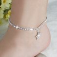 thumbnail image 4 of Anklet Five-pointed Star Pendant Adjustable Jewelry Rhinestone Inlaid Foot Chain for Women, 4 of 8
