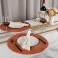 thumbnail image 3 of Mrehloy Natural Braided Placemats Set of 6, 15inch (15") Round Cotton Woven Dining Table Mats Heat-Resistant and Washable Orange, 3 of 8