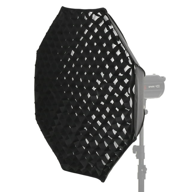 Boîte à Musique Octogonale à Libération Rapide 95cm/37.4 Po avec Support de Nœud 8 Tiges de Support pour Photographie Studio Portrait Diffusion en Direct