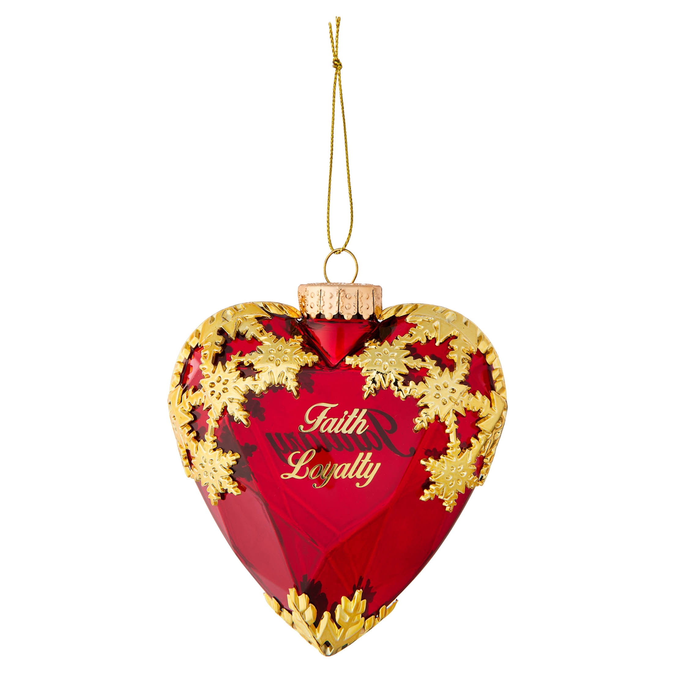 Gold and Dark Red January Birthstone Christmas Ornament, 4.3", by Holiday Time