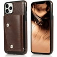 thumbnail image 2 of for iPhone 11 Pro Max Card Holder Case with Neck Strap Crossbody Chain Handbag Wrist Strap Protective Cover with Credit Card Holder Slot PU Leather Wallet Case for iPhone 11 Pro Max Brown, 2 of 15