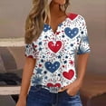 thumbnail image 4 of Slimming Tank Tops For Women, 4Th Of July Print T Shirt Button V Neck Short Sleeve Daily Weekend Basic Top Spring Women 2025 Tops Tank Crop Tops Blouses Dressy Casual Tops (XXL, White) ZMTing, 4 of 5
