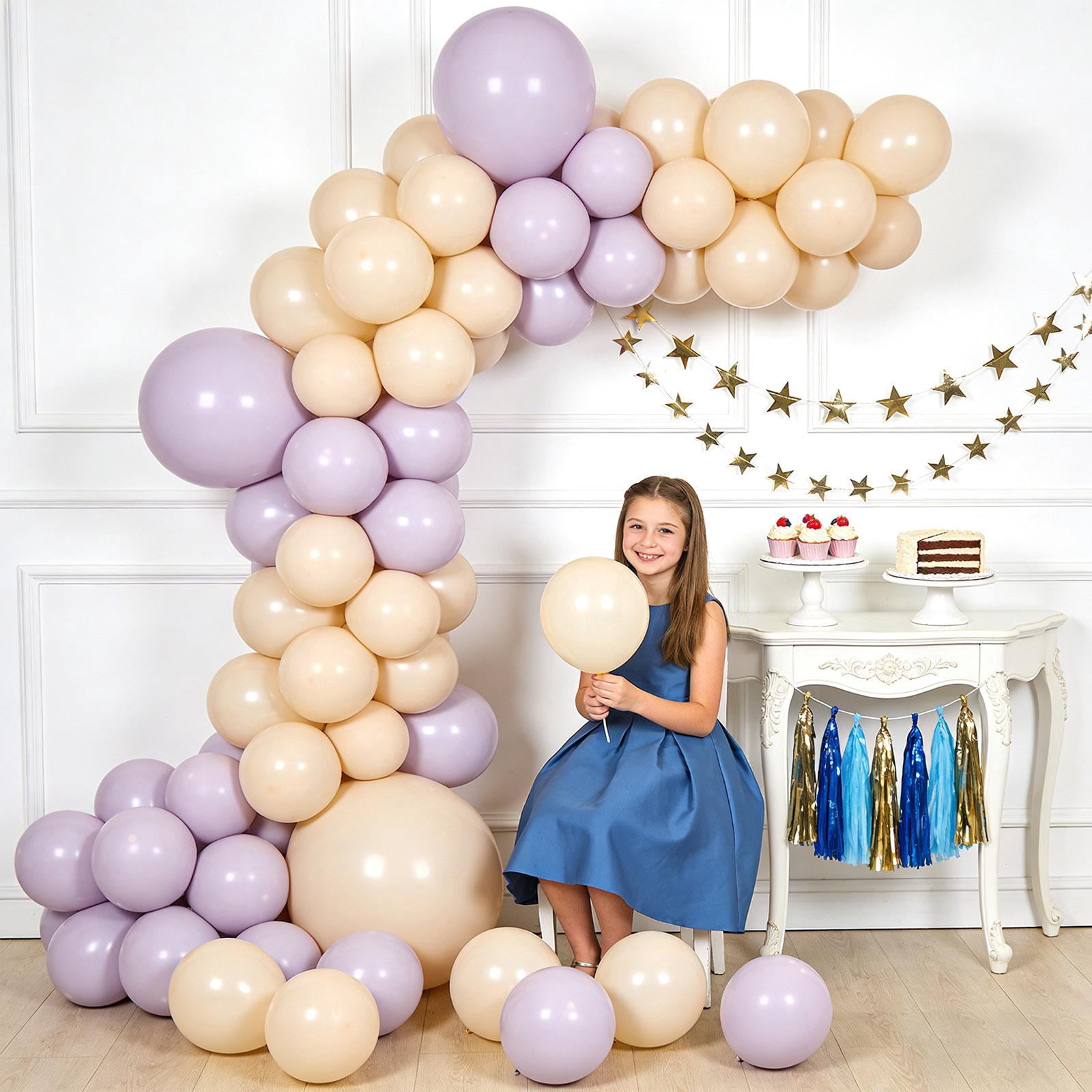 140pcs Latex Balloon Arch Kit, Decorative Balloons in 4 Sizes with Multiple Colors for Company Celebration, Wedding Venue, Birthday Party