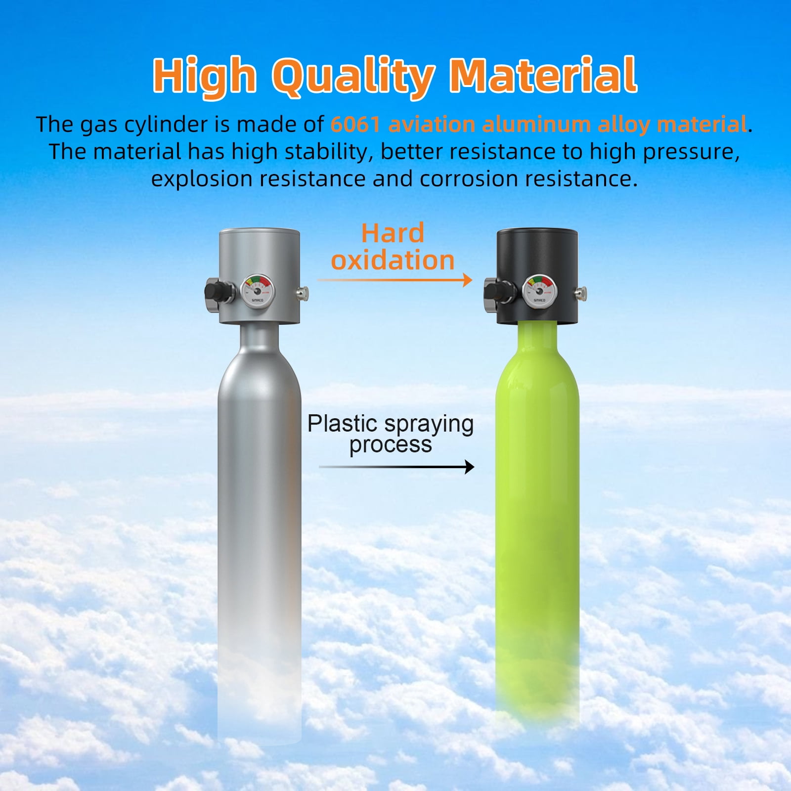TUDIVING Mini Scuba Tank with Snorkel Mask, 0.5L Inflatable Diving Tank Suits for Recreational Snorkeling Shallow Diving