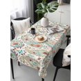 thumbnail image 6 of Boho Flower Table Cloth, Waterproof Tablecloth for Rectangle Tables, Spring Watercolor Botanical Paisley Floral Leaf Reusable Washable Fabric Table Cover for Restaurant Kitchen Dining Tables 60"x120", 6 of 9