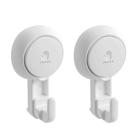 

2Pcs Suction Hooks Reusable for Kitchen Bathroom - Waterproof Removable Heavy Duty Suction Cup Hooks Powerful Shower Hooks