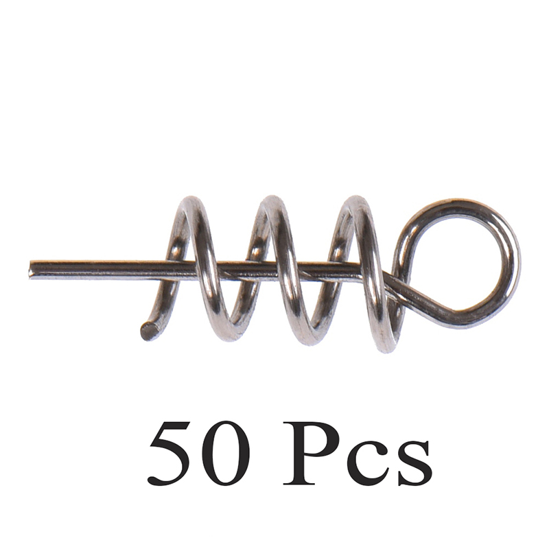 50Pcs Stainless Steel Fishing Centering Pin Spring Twist Lock Bait