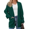 thumbnail image 3 of UVN Sweaters for Women Fall Winter Open Front Cardigans Long Sleeve Oversized Casual Soft Knit Outerwear Coats with Pockets, 3 of 9