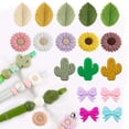 thumbnail image 2 of 10pcs Mini Leaf Flower Cactus Bow Silicone Beads For Jewelry Making DIY Pacifier Chain Necklace Bracelets Accessories 10pcs Yellow, 2 of 6