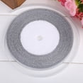 thumbnail image 3 of 25 yardas/rollo de cinta de satén de 7mm para decoración de fiesta, hogar, boda, envoltura de regalo (plata), 3 of 8
