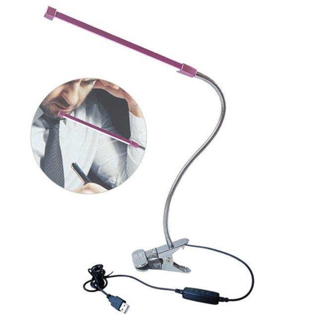 Bewildely USB LED Clip Luz de lectura Regulable Protección ocular Lámpara de escritorio para dormitorio Sala de estudio Iluminación y accesorios Violeta Bewildely HA001160-04B
