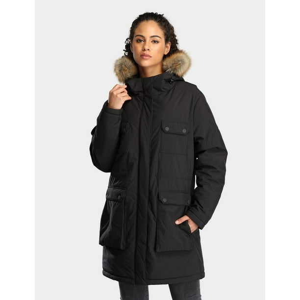 Women s Heated Parka Jacket with Thermolite Insulation Battery