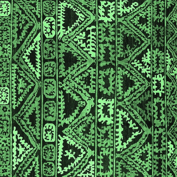 Ahgly Company Indoor Square Solid Emerald Green Modern Area Rugs, 6' Square